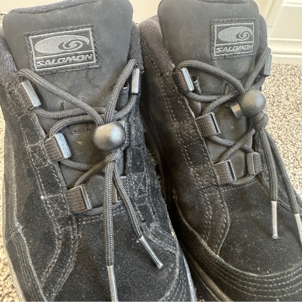 Vintage Salomon Sieve Hiking Shoes Men’s 8 Black Trail Sneakers Toggle Lace EU40 - Picture 7 of 9